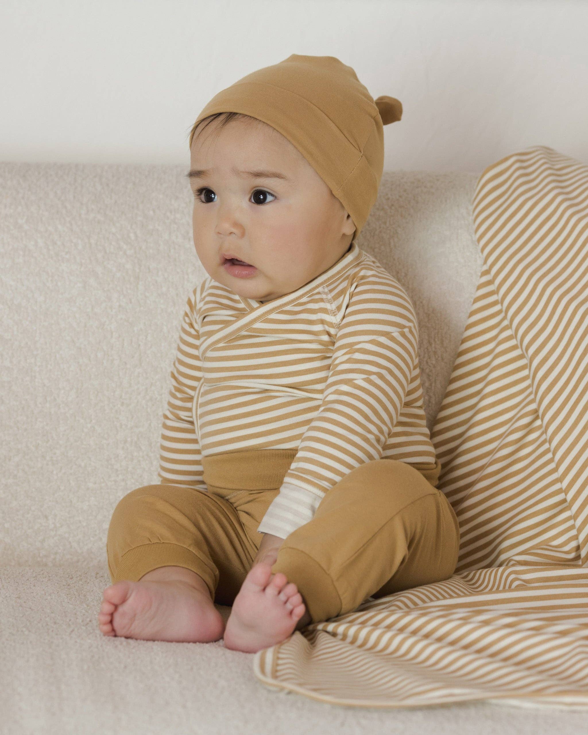 Quincy Mae - Baby Swaddle - Honey Stripe - Image 2