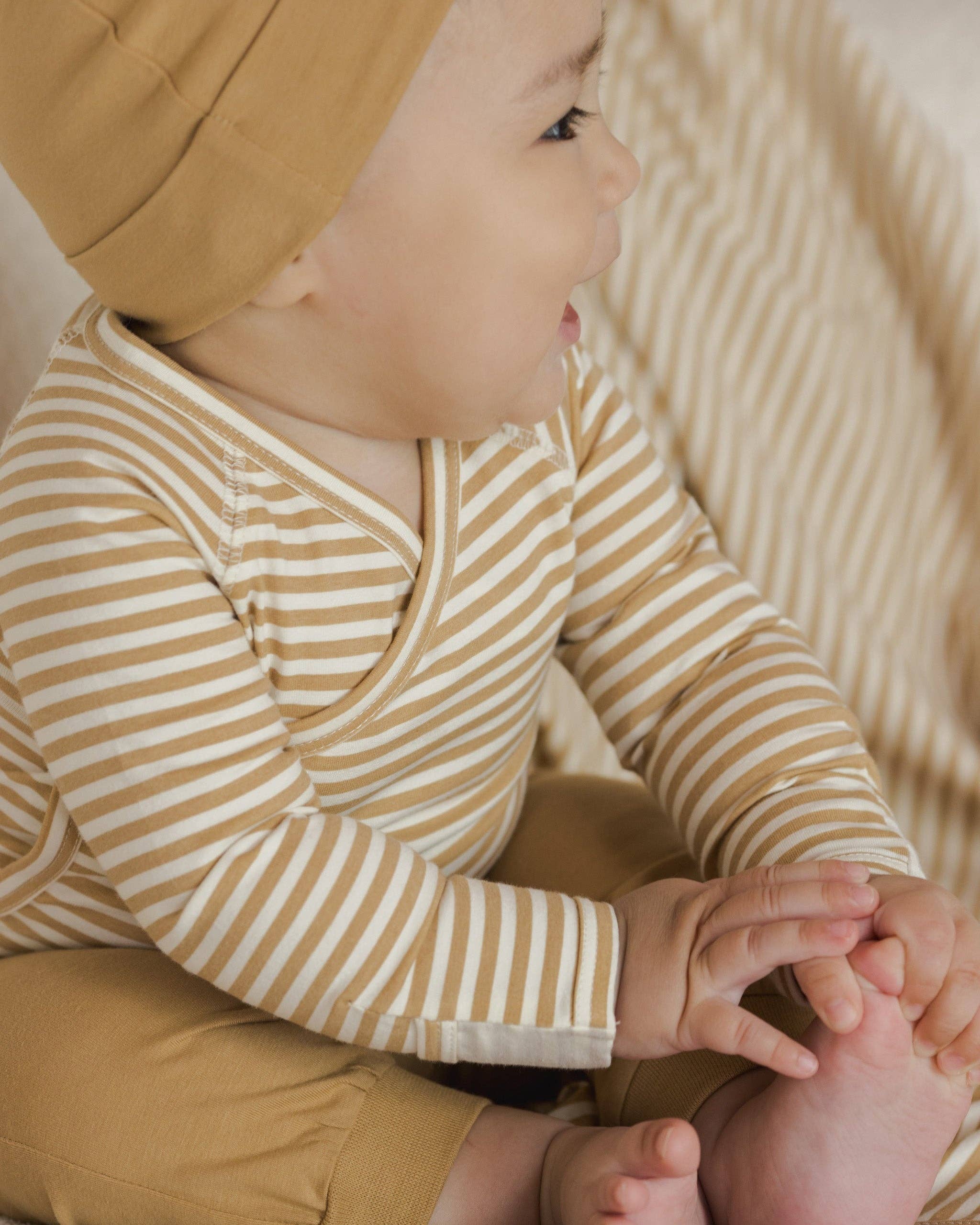 Quincy Mae - Baby Swaddle - Honey Stripe - Image 3