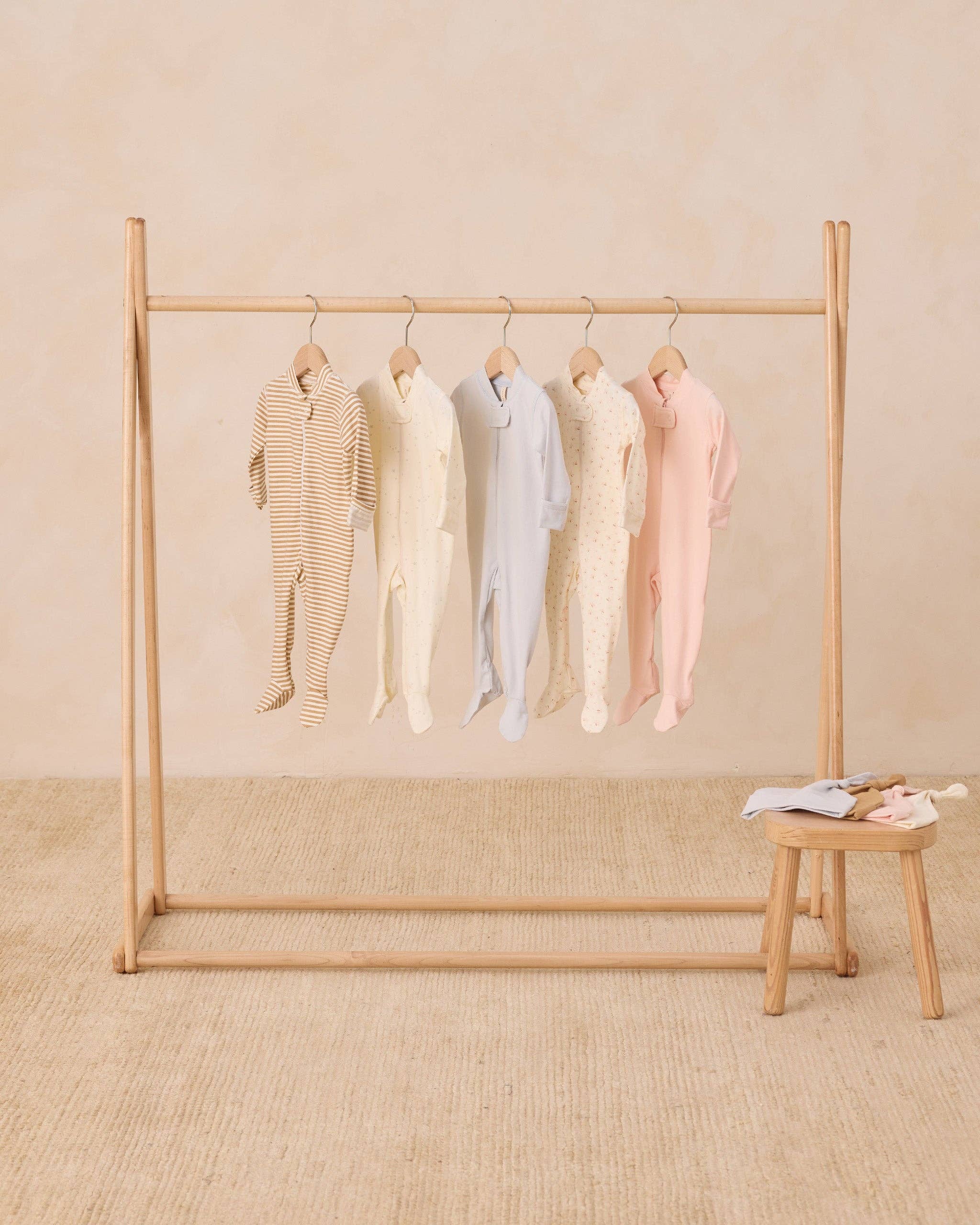 Quincy Mae - Zip Longsleeve Sleeper Footie - Honey Stripe - Image 2