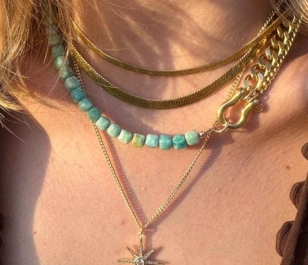 Rachel Nathan Amazonite Shackle Necklace - Image 2