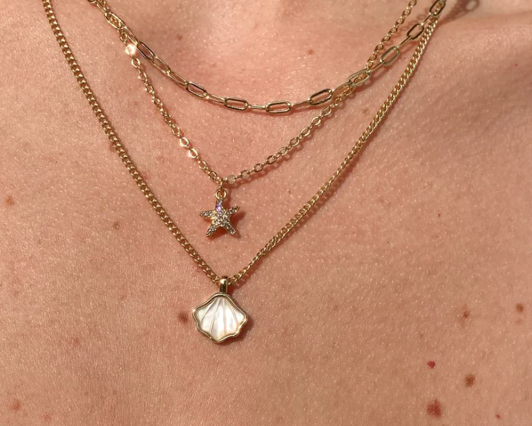 Rachel Nathan Mother of Pearl Seashell Necklace - Image 2