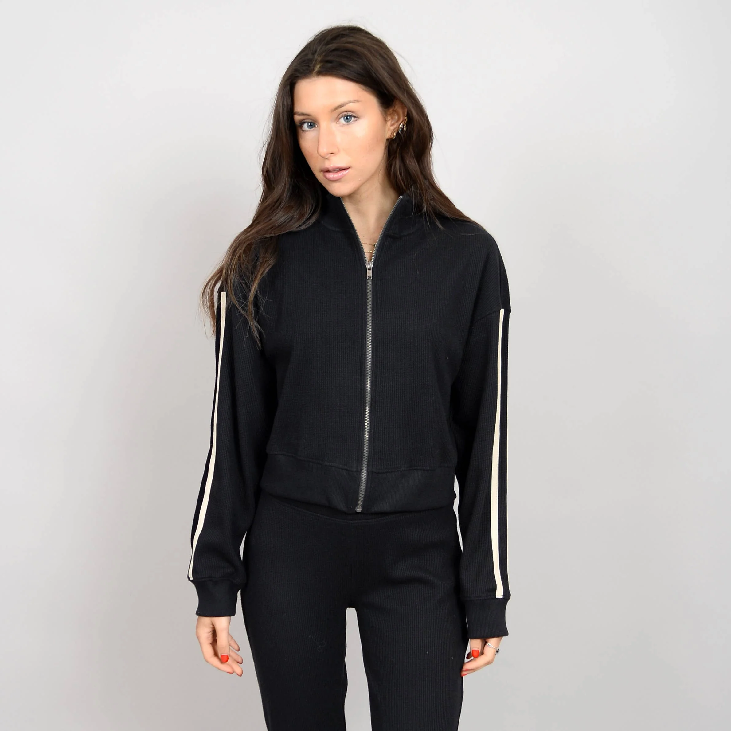 RD Style - ALISAIE ZIP STRIPE HOODIE - Image 3