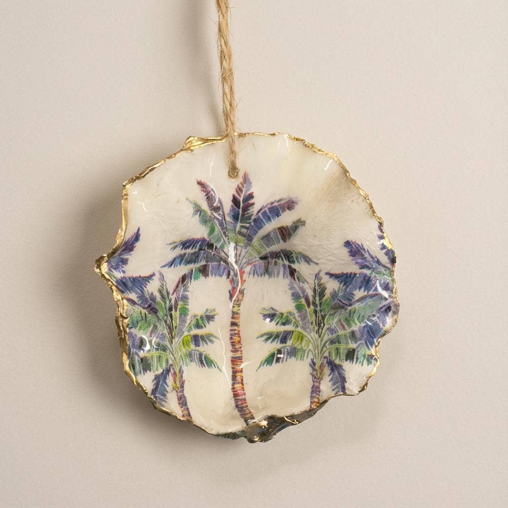 Blue Palm Tree Oyster Ornament - Image 2