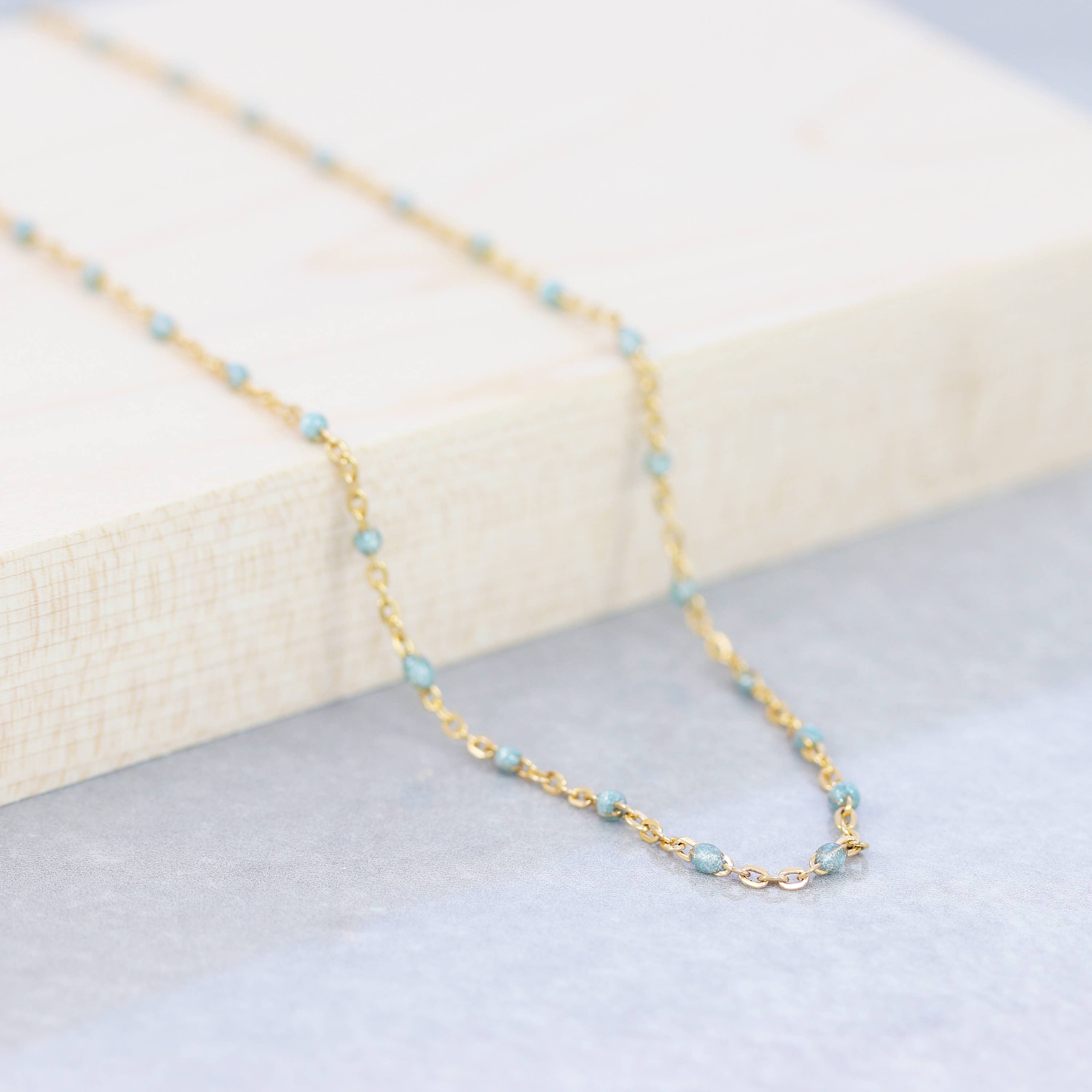 Sloane Jewelry Design - Enamel Beaded 14K Gold Filled Chain Necklace: Berry - Image 2