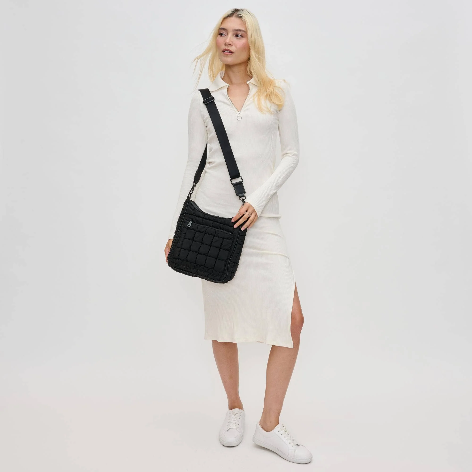 Sol and Selene - Aura - Quilted Nylon Puffer Crossbody: Black - Image 3