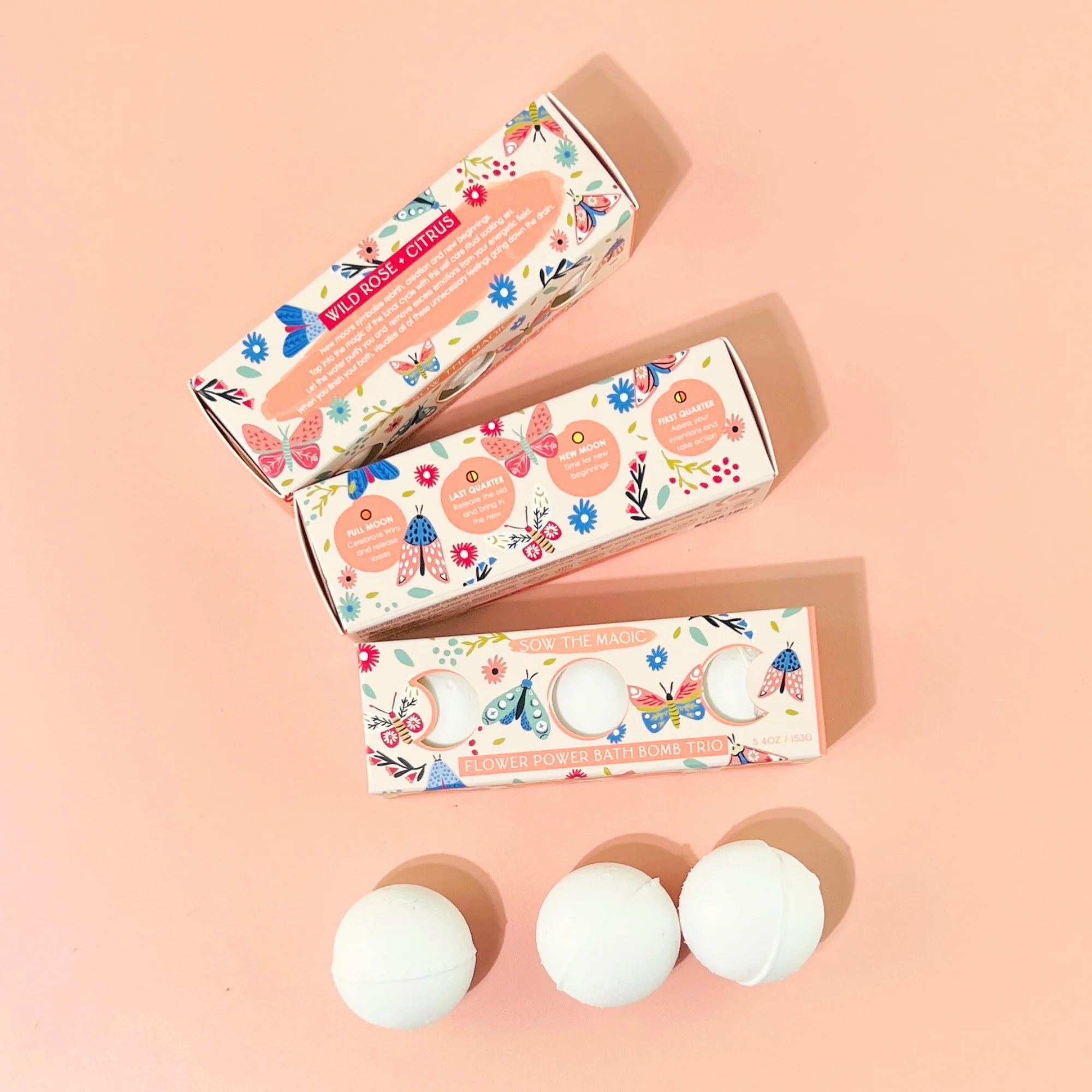 Sow the Magic - Moon Phase Flower Power Bath Bomb Trio - Image 3