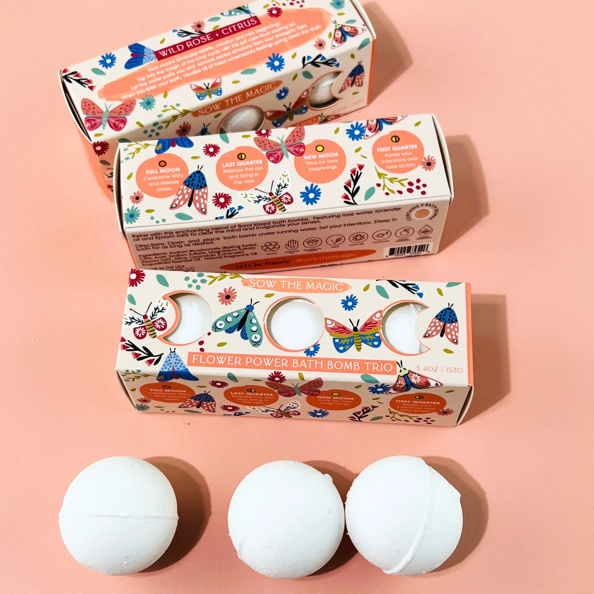 Sow the Magic - Moon Phase Flower Power Bath Bomb Trio - Image 5