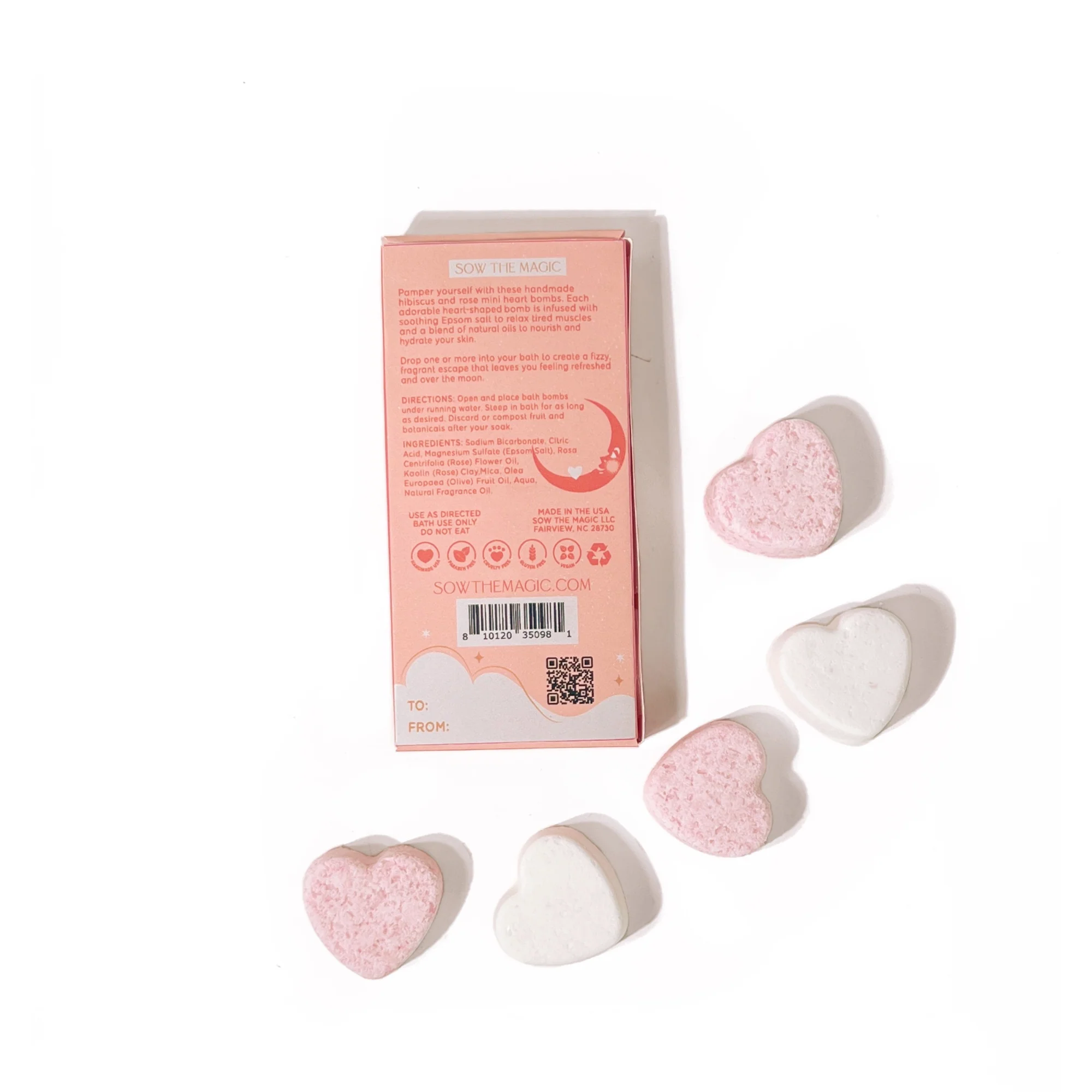 Sow the Magic - Over The Moon Mini Sweet Heart Bath Bombs Gift Set - Image 6