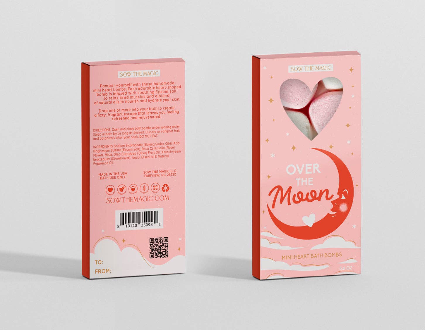 Sow the Magic - Over The Moon Mini Sweet Heart Bath Bombs Gift Set - Image 8