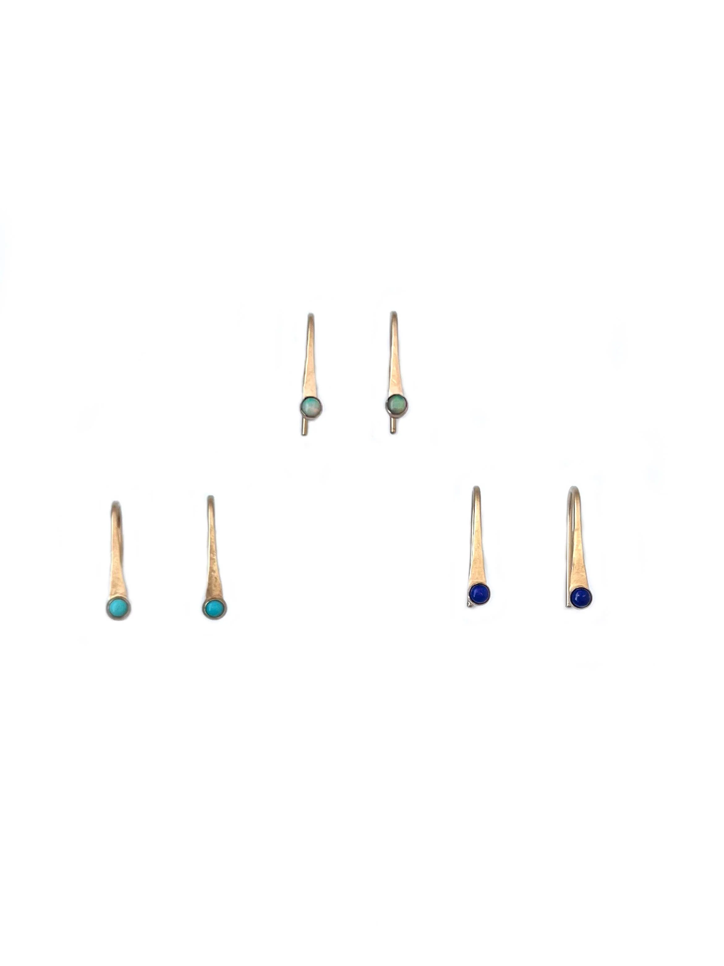 Turquoise pushpin earrings - Image 2