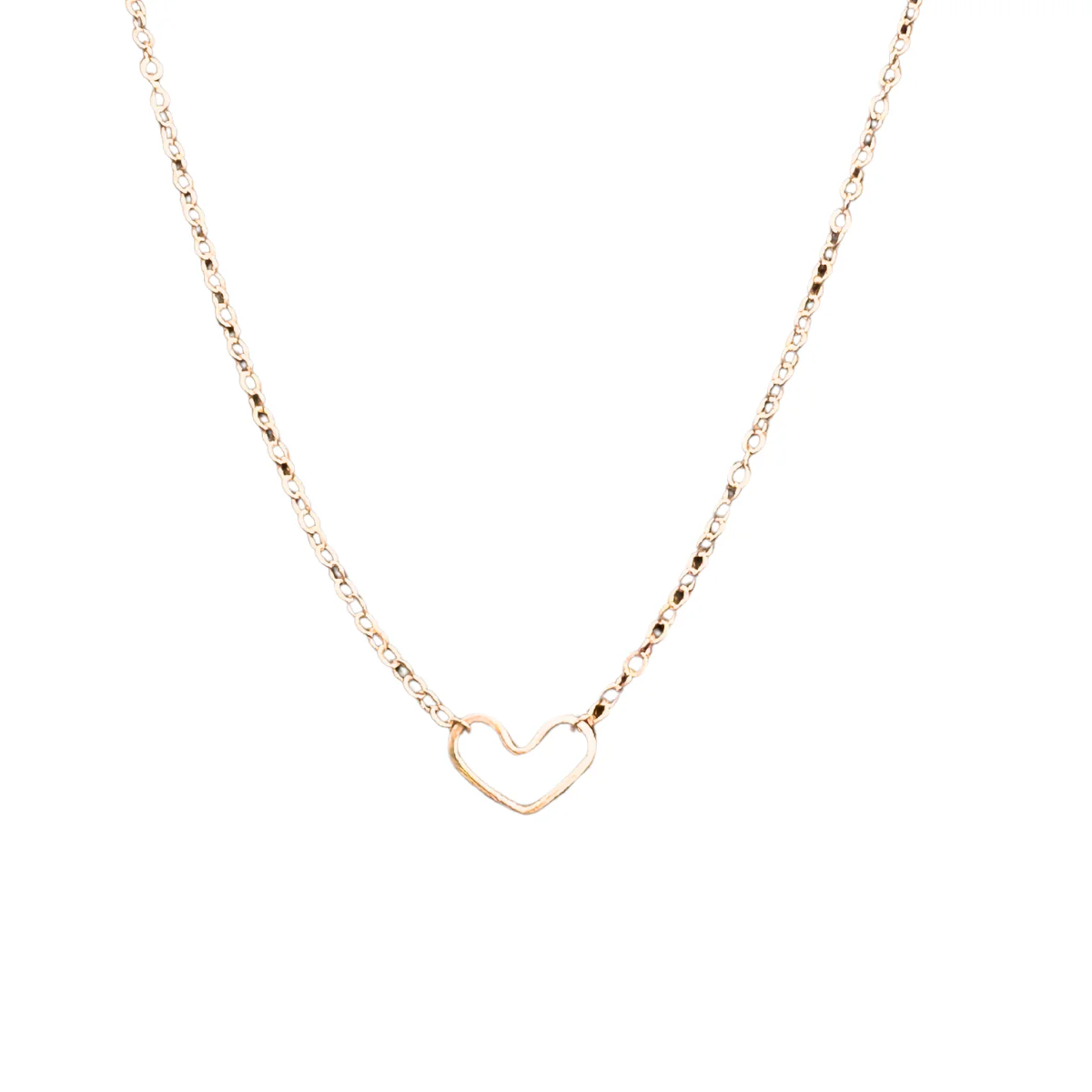 Tumbleweed - Mini Heart Necklace - Sterling Chain 14k Gold Heart - Image 2