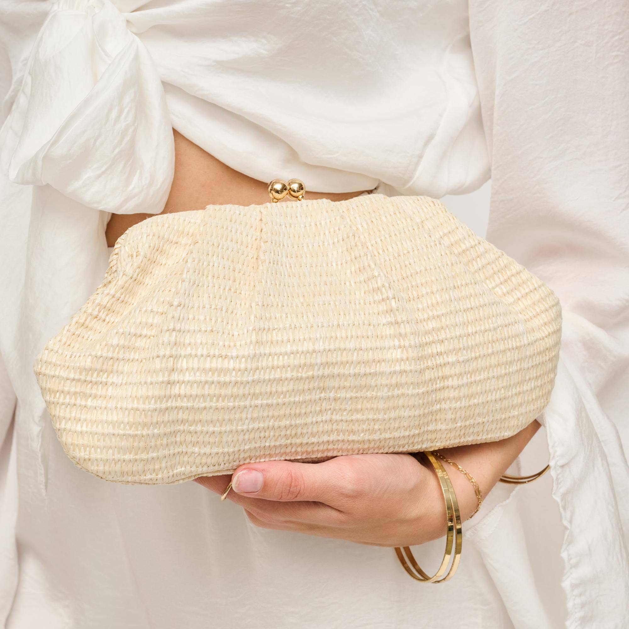 Urban Expressions - Triana Straw Frame Clutch - Natural - Image 10