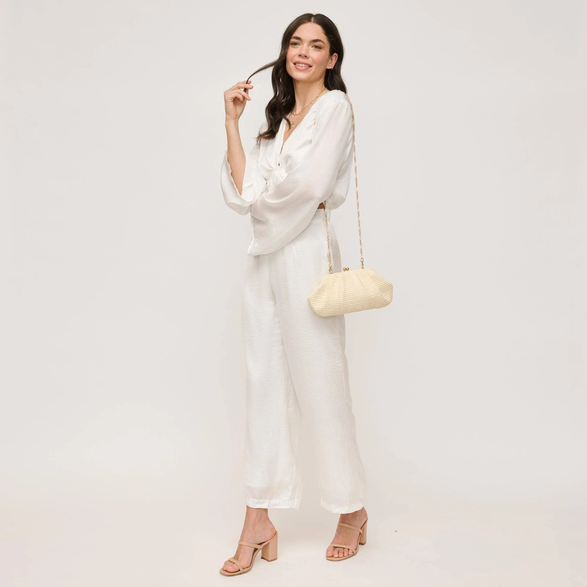 Urban Expressions - Triana Straw Frame Clutch - Natural - Image 13