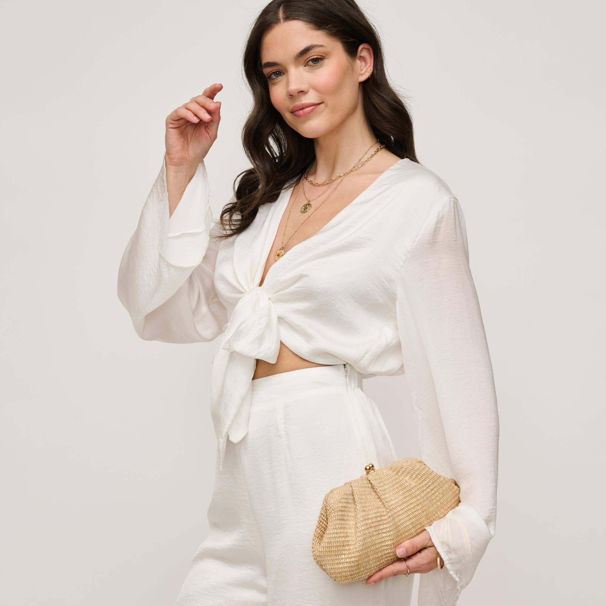 Urban Expressions - Triana Straw Frame Clutch - Natural - Image 18