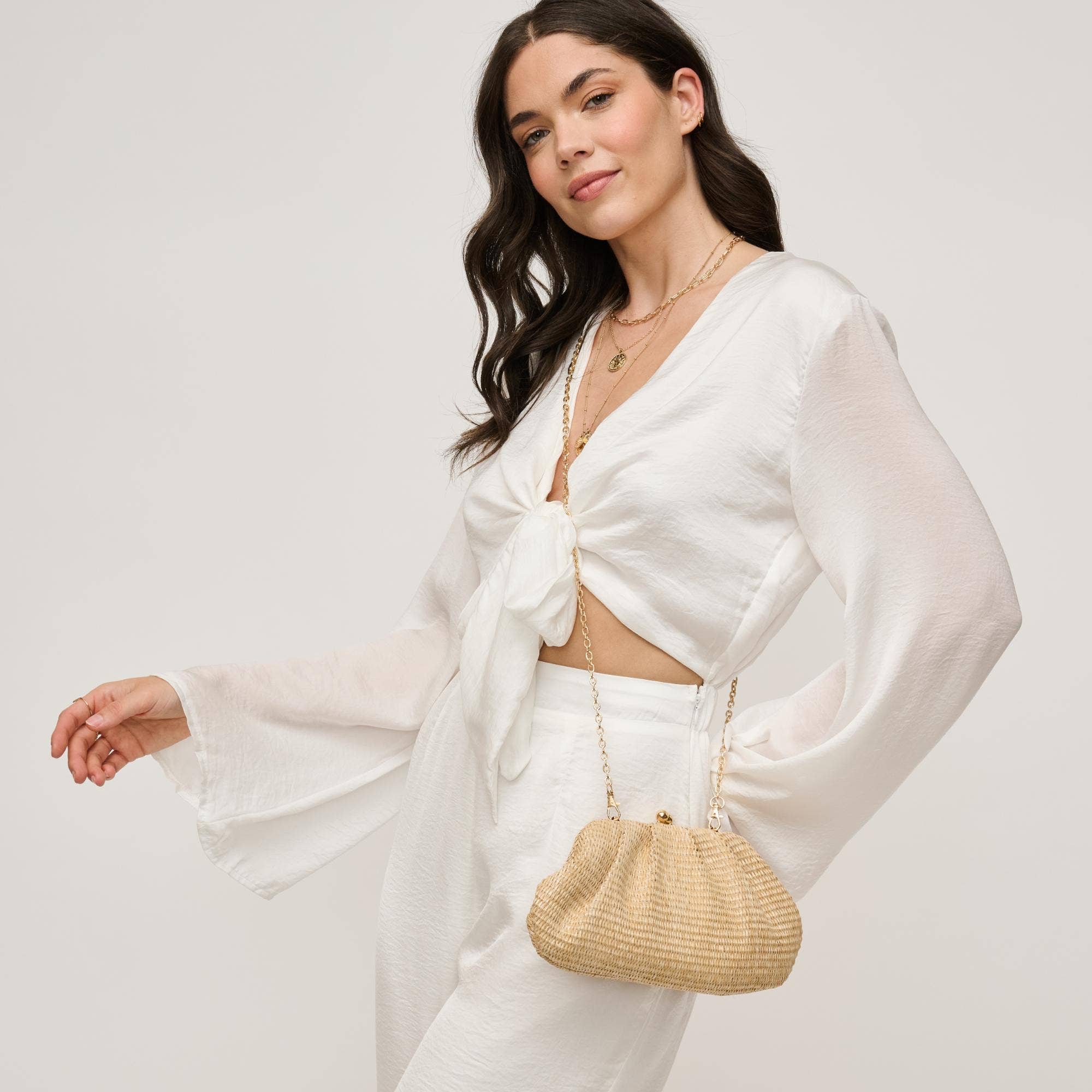 Urban Expressions - Triana Straw Frame Clutch - Natural - Image 19