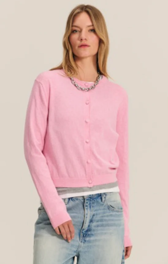 Velvet- Angelica Cardigan- Rose - Image 2