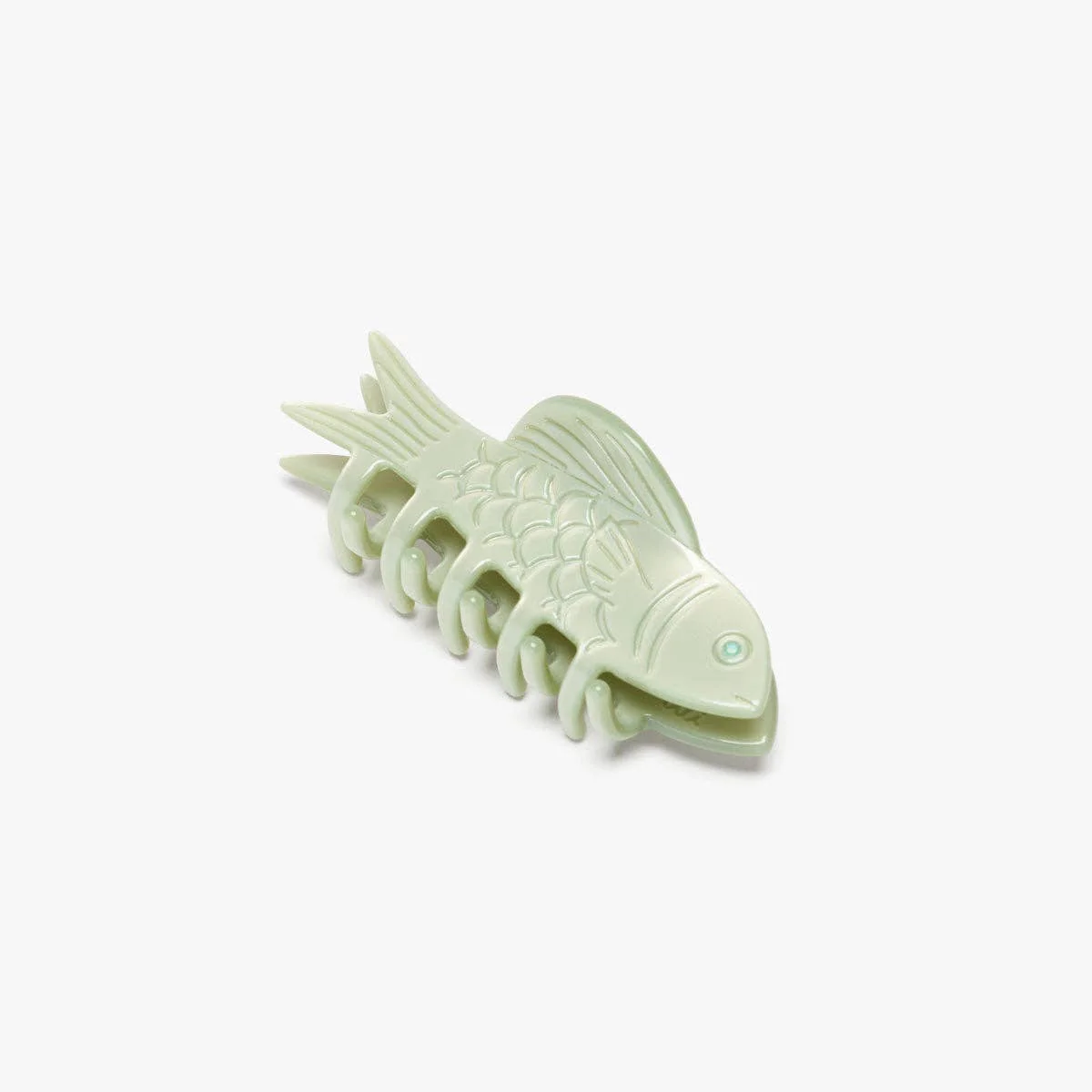 WINONA IRENE - Jade Green Fish Mini Acetate Hair Claw Clip Opal Rhinestones - Image 3