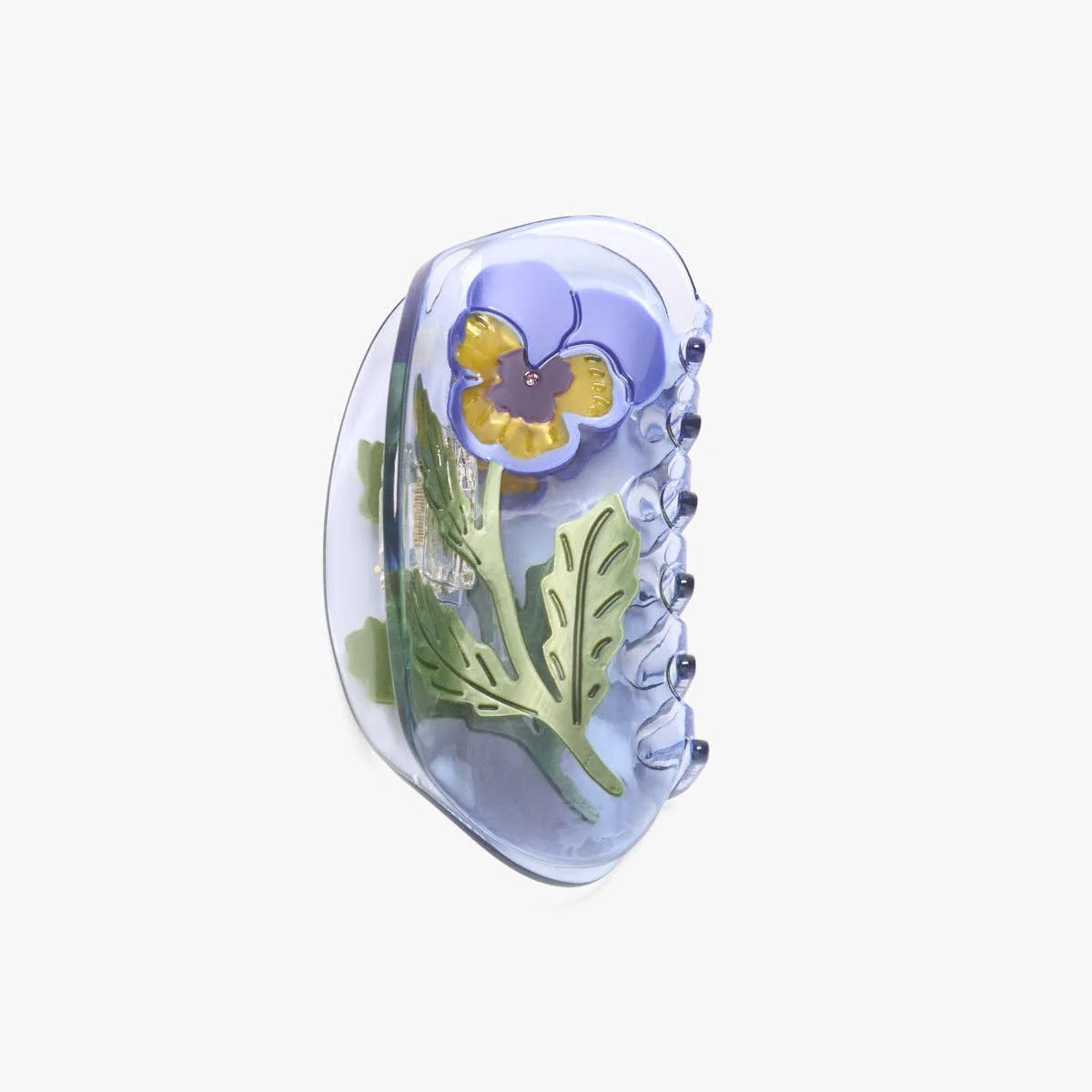 WINONA IRENE - Viola Violet Pansy Flower Purple Acetate Hair Claw Clip - Image 3